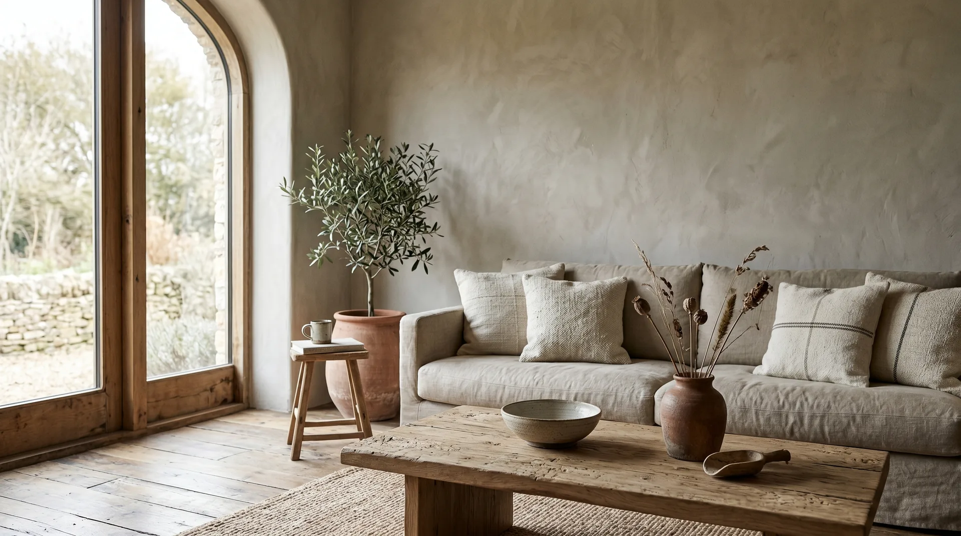 Living sereno con luz natural